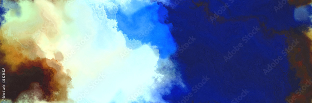 Aufkleber abstract watercolor background with watercolor paint with midnight blue, beige and dodger blue color