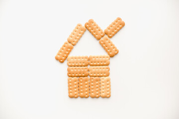 cookie house, cookies on white background 