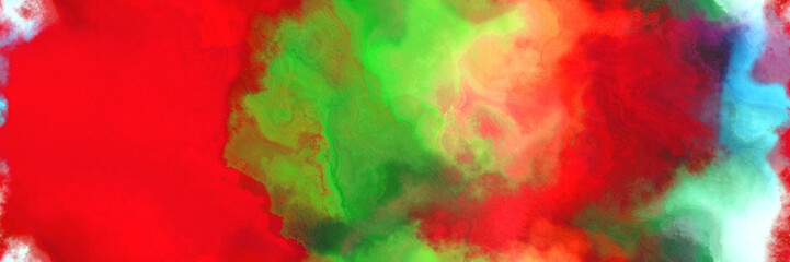 Fototapeta na wymiar abstract watercolor background with watercolor paint with pastel green, moderate green and crimson colors and space for text or image