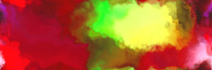 abstract watercolor background with watercolor paint with green yellow, firebrick and khaki colors and space for text or image