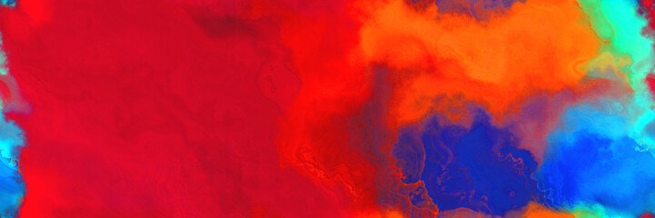 abstract watercolor background with watercolor paint with crimson, strong blue and dark sea green colors