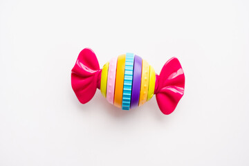 baby rattles on white background