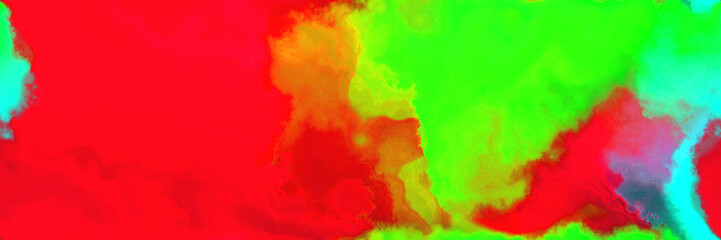 abstract watercolor background with watercolor paint with crimson, vivid lime green and red colors