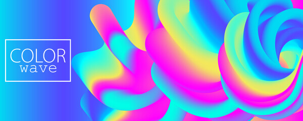 Summer Background. Fluid Flow. Trendy Poster.