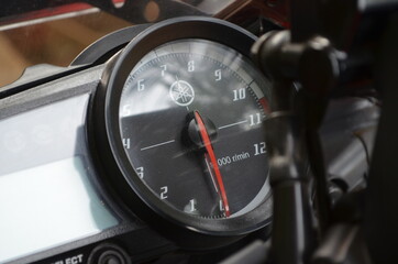 car dashboard with speedometer