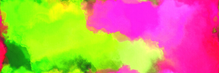 abstract watercolor background with watercolor paint with deep pink, neon fuchsia and green yellow colors. can be used as background texture or graphic element