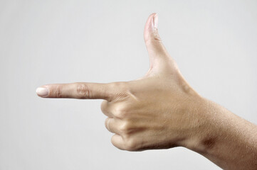 Hand Sign on white background .