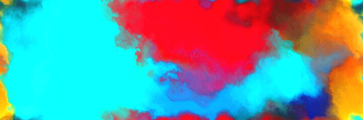 Obraz premium abstract watercolor background with watercolor paint with bright turquoise, crimson and dim gray colors and space for text or image
