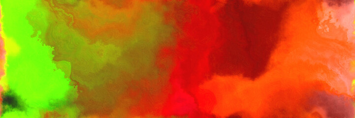 abstract watercolor background with watercolor paint with firebrick, lawn green and dark golden rod colors. can be used as background texture or graphic element