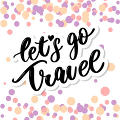 Travel set icons. Handwritten lettering. Label vector illustration