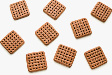 square cookies on white background, cookies on white background