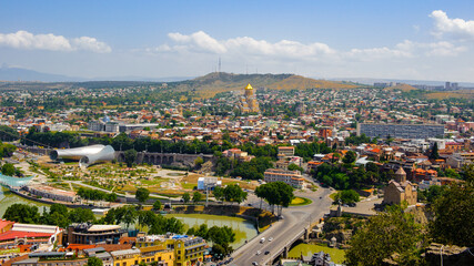 It's Panoramic view of Tbilisi, Georgia. Tbilisi is the capital and the largest city of Geogia with 1,5 mln people population