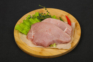 Raw turkey steak