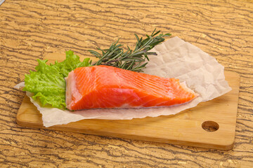 Piece of raw salmon