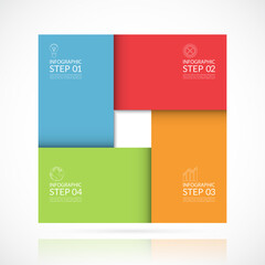 Vector square infographic template in material style