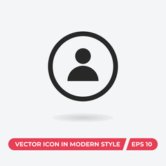 User vector icon, simple sign for web site and mobile app.