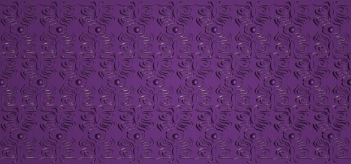 3d image. The ornament repeats on a lilac background