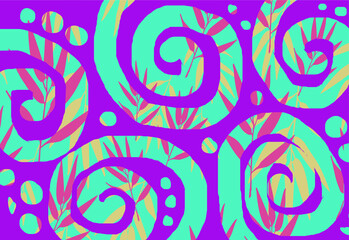 Indonesian batik motifs with very distinctive plant patterns,Vector