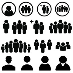 Man vector icon set. person illustration sign collection. user symbol. female logo.