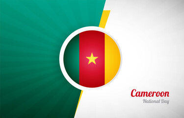 Happy national day of Cameroon greeting background. Abstract Cameroon country flag illustration