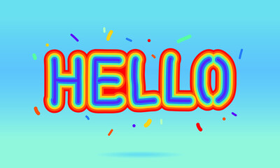 Hello card. Typographic banner design. Vector Illustration.