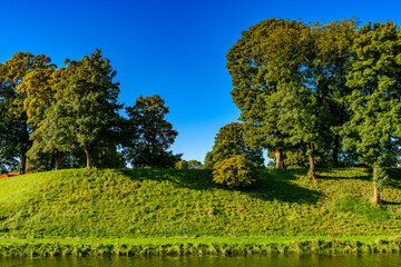 Fototapeta na wymiar Nature of the Kastellet, Copenhagen, Denmark, is one of the star fortresses in Northern Europe