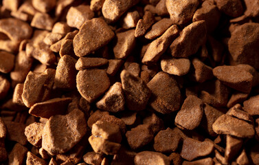 Close up of instant coffee granules as background.
