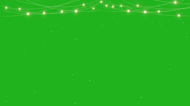 Decorative light strings motion graphics with green screen background