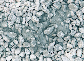 Concrete on rocky soil at a construction site.