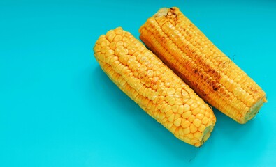 corn on a blue background