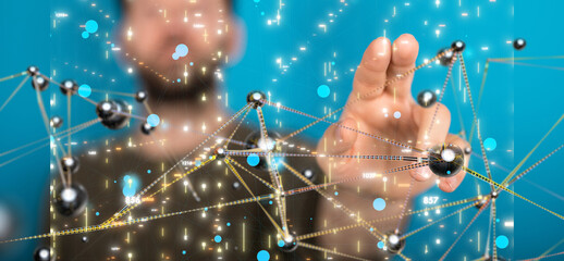 code data concept in hand digital 3d