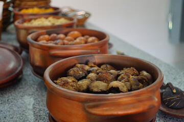 Sego liwet  ( steam rice ) Traditional Javanese food  in a  party