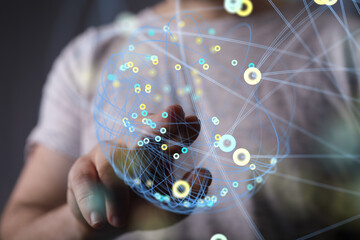 Concept of Network, internet communication - 3d illustration

