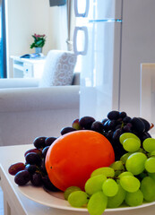 summer fruits on the table in the cozy home