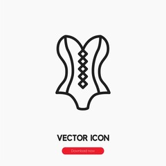 corset icon vector. Linear style sign for mobile concept and web design. corset symbol illustration. Pixel vector graphics - Vector.