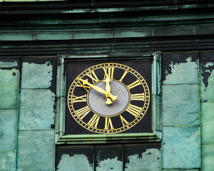 Clock in Copenhagen, the capital of Denmark
