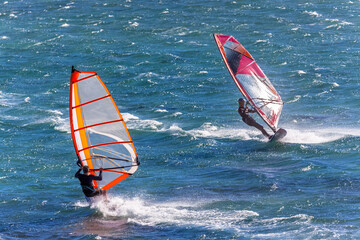 windsurfer on the sea