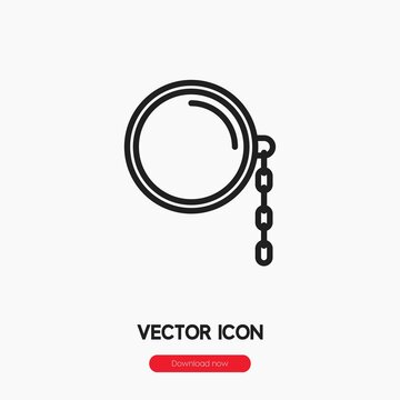 monocle icon vector. Linear style sign for mobile concept and web design. monocle symbol illustration. Pixel vector graphics - Vector.