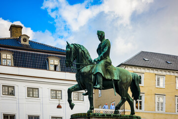 Obraz premium Christian X monument in Copenhagen, the capital of Denmark
