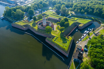 Gdansk. Medieval Wisloujscie Fortress Aerial View. Pomeranian Voivodeship, Gdansk, Poland.