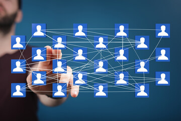 conference Digital Network and data concept team.