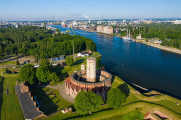 Gdansk. Medieval Wisloujscie Fortress Aerial View. Pomeranian Voivodeship, Gdansk, Poland.