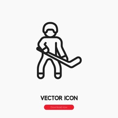 hockey player icon vector symbol sign