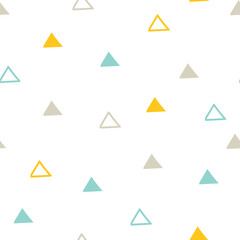 Triangle baby scandinavian pastel colors vector seamless pattern