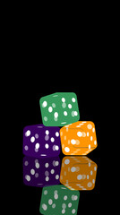 Dice on black background