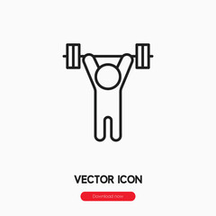 barbell icon vector. Linear style sign for mobile concept and web design. barbell symbol illustration. Pixel vector graphics - Vector. 