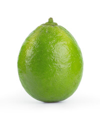 green lemon isolated on white background