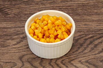 Sweet corn seeds in the bowl