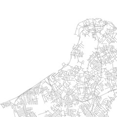 Fototapeta na wymiar Vector map of abstract city in black and white