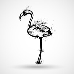 Stylish flat design flamingo Icon. Vector silhouette of flamingo. Logo design for the company.